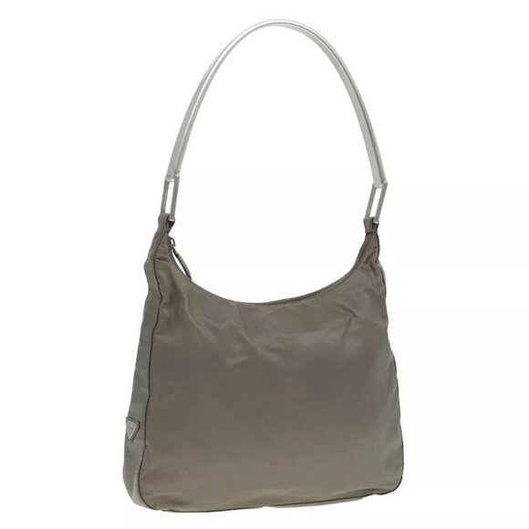 Prada Handbags - PRADA Shoulder Bag Nylon Gray Silver Auth 88828